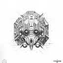 futurist cyborg human rocket tattoo design idea