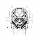 futurist cyborg human rocket tattoo design idea