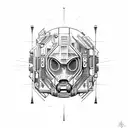 futurist cyborg human rocket tattoo design idea