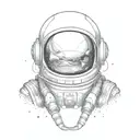 astronaut helmet tattoo design idea