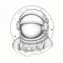 astronaut helmet tattoo design idea