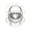 astronaut helmet tattoo design idea