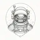 astronaut helmet tattoo design idea