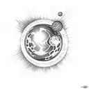 planet orange mars sphere tattoo design idea