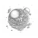 planet orange mars sphere tattoo design idea