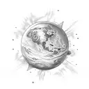 planet orange mars sphere tattoo design idea