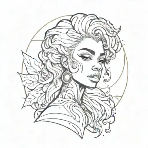 ebony virgo with facial drawing dimensions  tattoo design idea