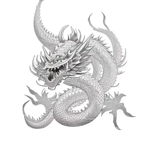 Jing und Jang mit Drache  tattoo design idea