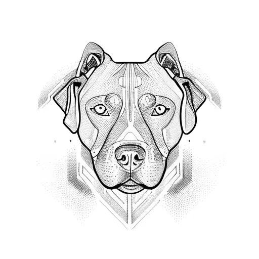 A pitbull made up of lines of code tattoo design idea