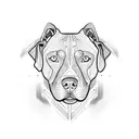 A pitbull made up of lines of code tattoo design idea