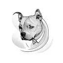 A pitbull made up of lines of code tattoo design idea
