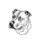 A pitbull made up of lines of code tattoo design idea