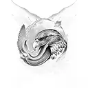 eagle killing a snake tattoo design idea