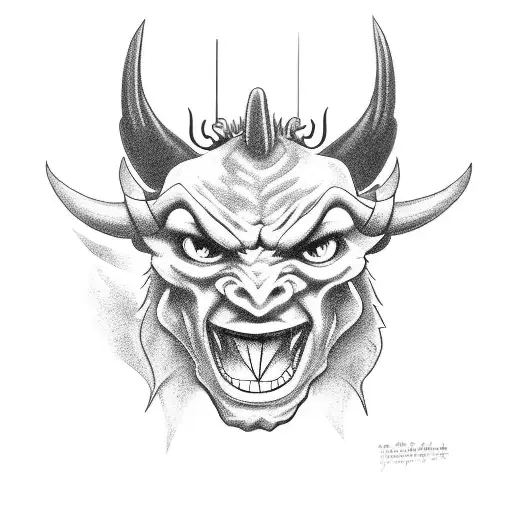 Devil with a clock  tattoo design idea