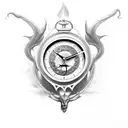 Devil with a clock  tattoo design idea