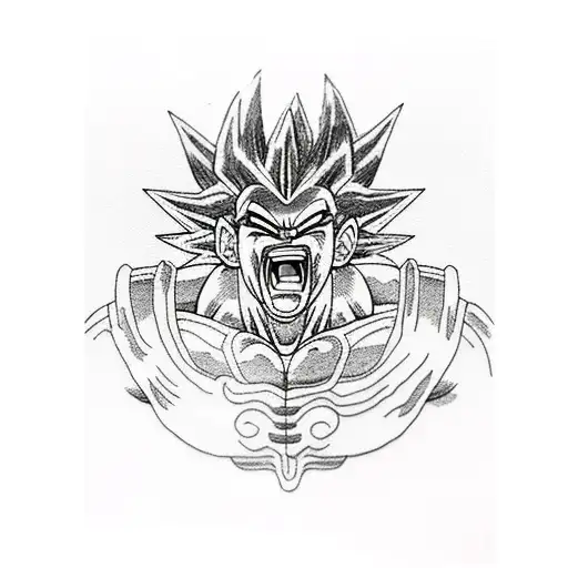 broly dragonball tattoo design idea