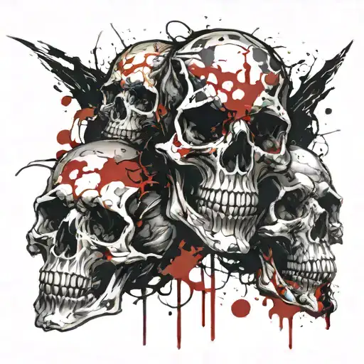 Skulls bones blood evil darkness tattoo design idea
