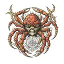 spider crab god tattoo design idea