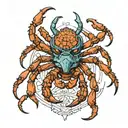spider crab god tattoo design idea