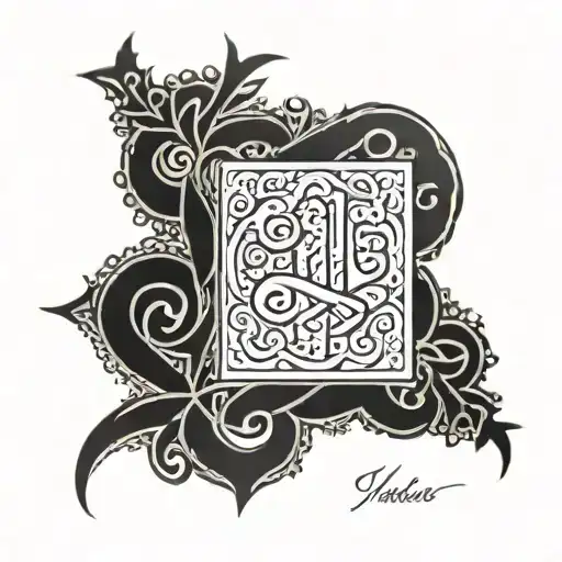 Valeria written in Arabic ornement tattoo design idea