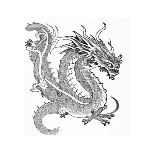 dragon, sleeve, clouds,  tattoo design idea