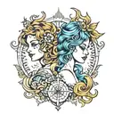 sister tattoo Aquarius virgo tattoo design idea