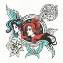 Aquarius and Virgo tattoo design idea