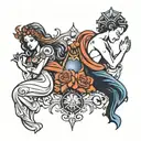 Aquarius and Virgo tattoo design idea