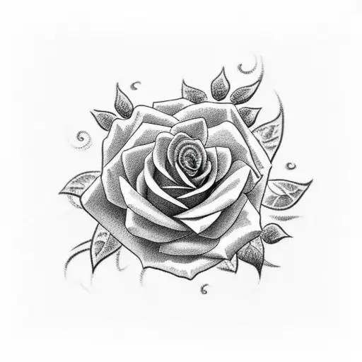rose bush with vines intertwine with ohana  tattoo design idea