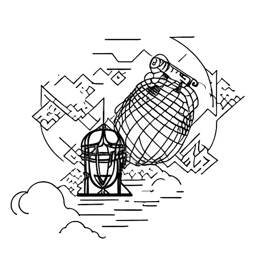 at one side the guy wants to experience life and adventure but the other side is caged by responsibilities  tattoo design idea
