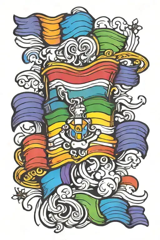 lgbt flag colors tattoo design idea