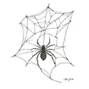 spider web and butterfly emerging tattoo design idea