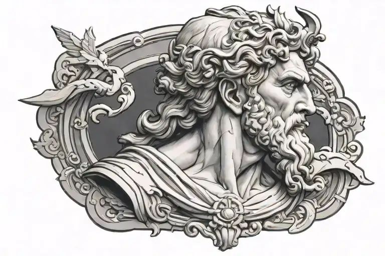 Bulut zeus like marble stature tattoo design idea