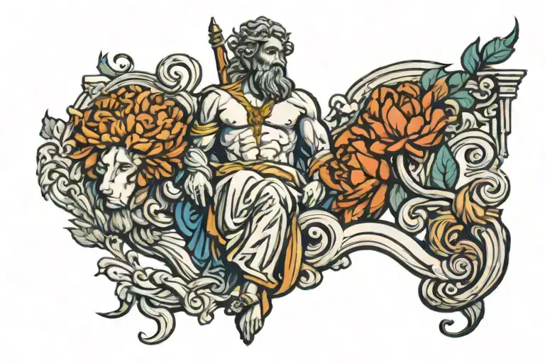 Bulut zeus like marble stature tattoo design idea