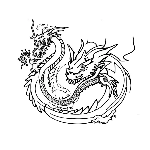 Dragon and libra tattoo design idea