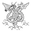 Dragon and libra tattoo design idea