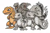 Charmander evolution line tattoo tattoo design idea