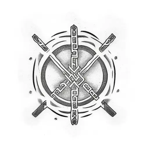 Nordic runes of power strength success and health tattoo design idea