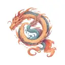 mulan dpuble dragon tattoo design idea