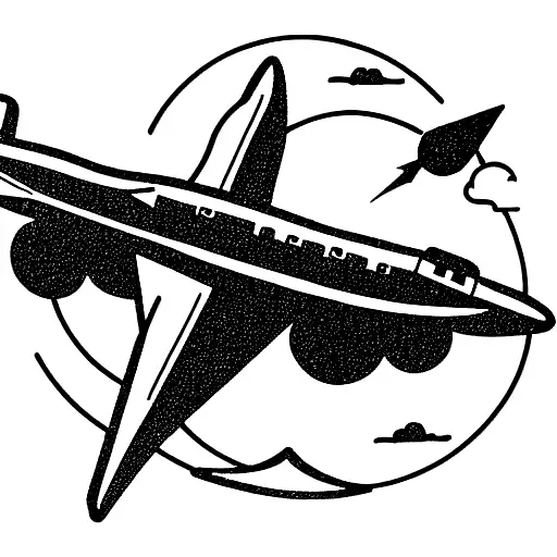 voyage avec avion et boussole tattoo design idea