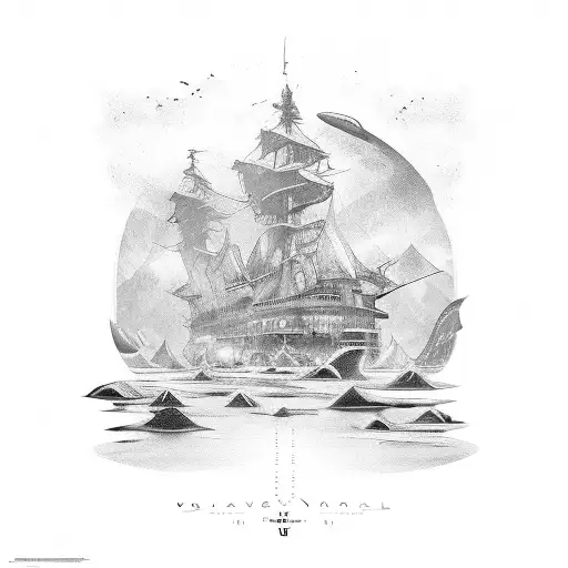 voyage avec avion et boussole tattoo design idea