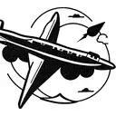 voyage avec avion et boussole tattoo design idea