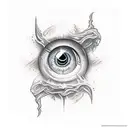demon eyes rose smoke tattoo design idea