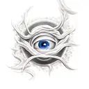 demon eyes rose smoke tattoo design idea