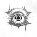 demon eye rose smoke tattoo design idea
