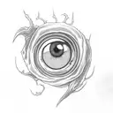 demon eye rose smoke tattoo design idea
