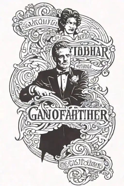 Forearm tattoo -on the top  write the Godfather with hand symbol  Below quote - I'm gonna make him an offer he can't ref tattoo design idea