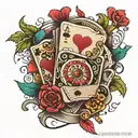 gamble luck tattoo design idea