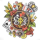 gamble luck tattoo design idea