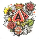 gamble luck tattoo design idea